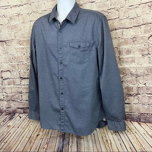 Guess Logan Blue Button Front Contrast Cuffs Shirt - Picture 3 of 13